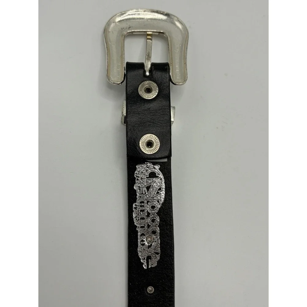 Nocona Black Leather Western Belt w/ Stones Small 22 N4420401 Silver Tone Buckle